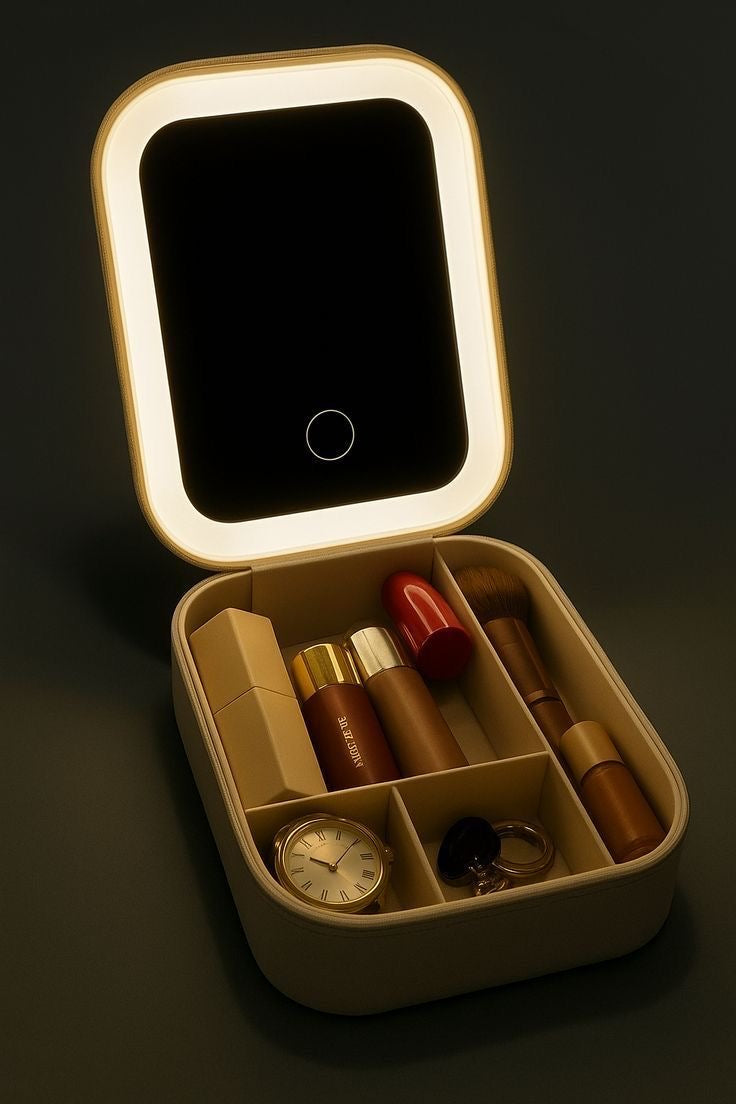 Makeup Organizer + Led Light Mirror