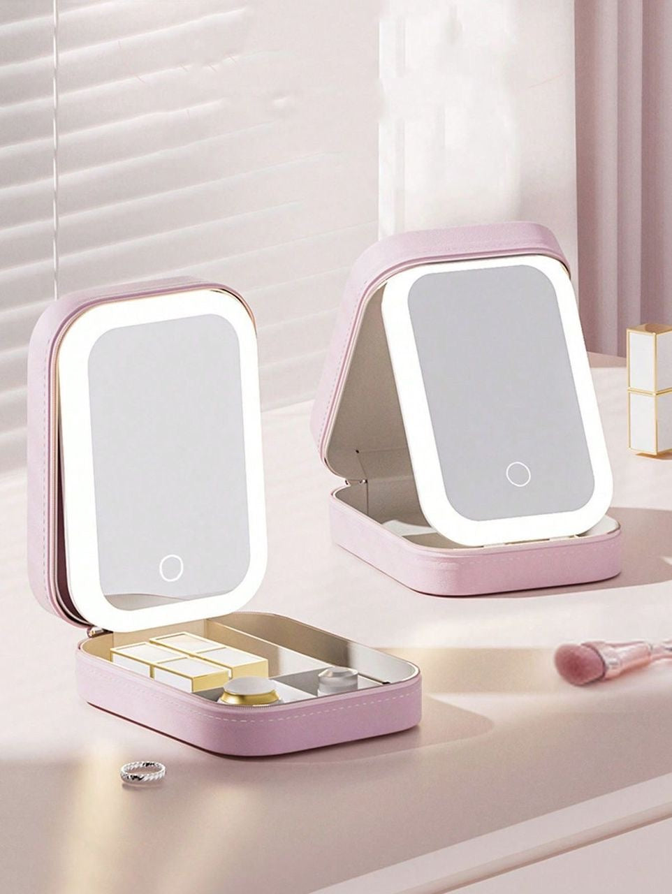Makeup Organizer + Led Light Mirror