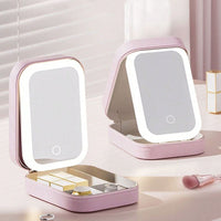 Makeup Organizer + Led Light Mirror