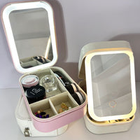 Makeup Organizer + Led Light Mirror