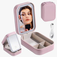 Makeup Organizer + Led Light Mirror